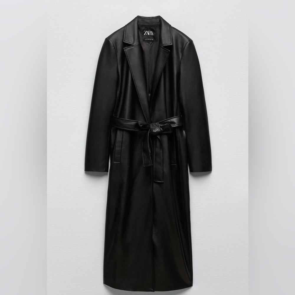 Zara Faux Leather Trench Coat